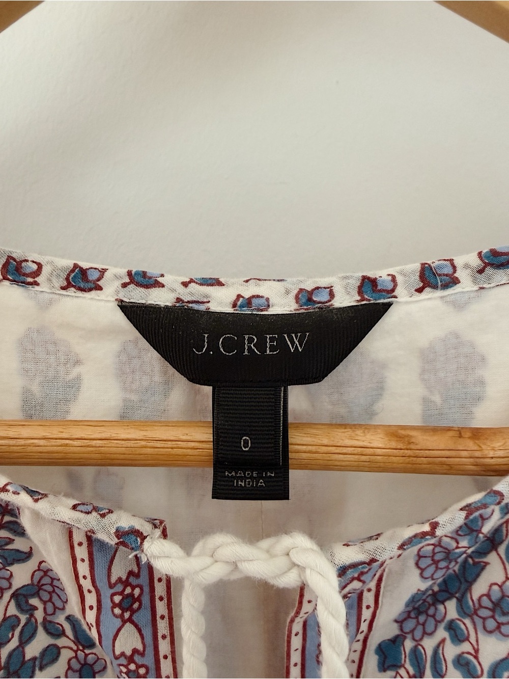 J. Crew Prairie Top with Lavender Floral and Navy Accents - Picture 2 of 2